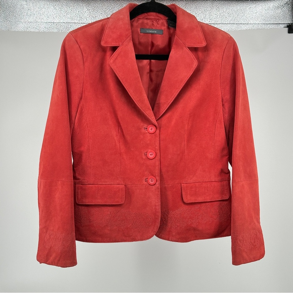 Women's Salmon 12 Petite Suede Jacket Liz Claiborne‎ Office Spring